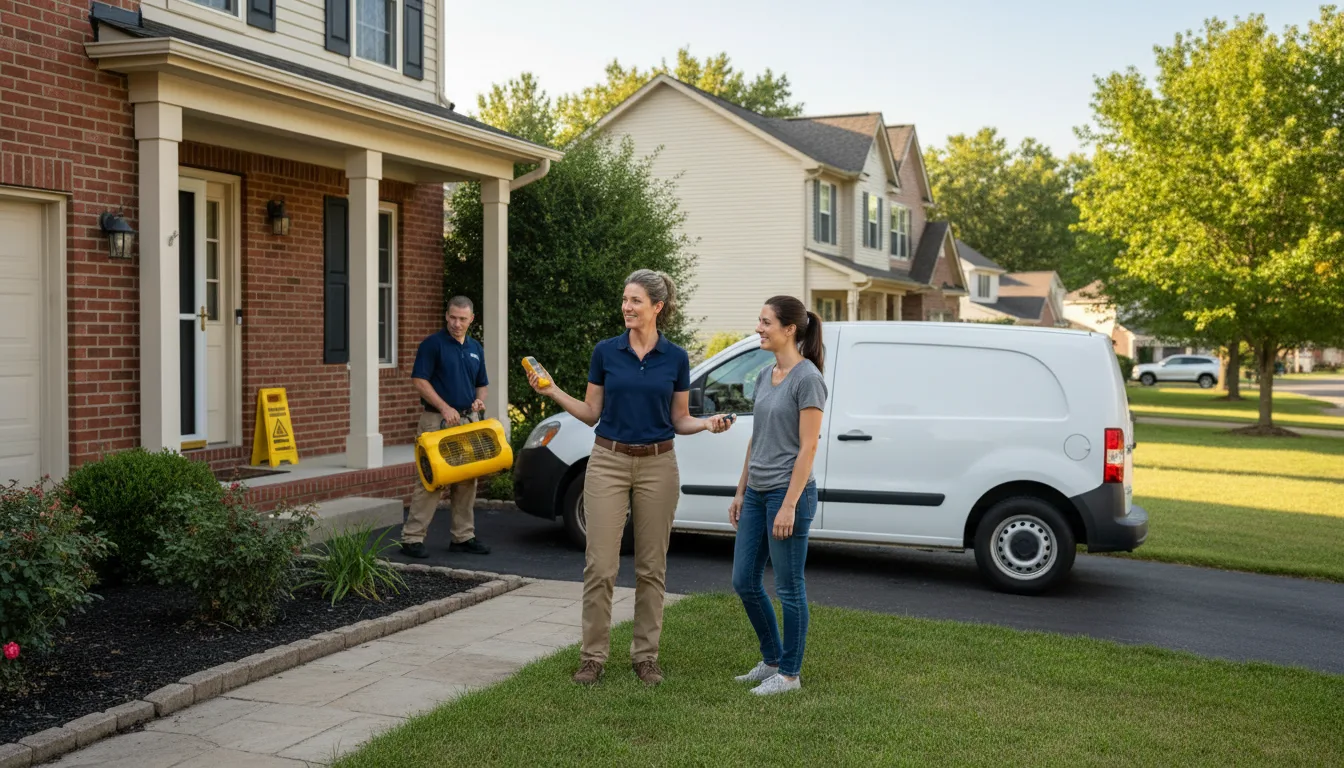Residential water damage restoration in Chrisney, IN